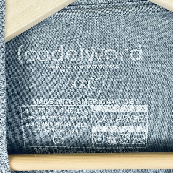 (code)word Code Word Grey Take A Hike Tee T-Shirt Top Shirt Womens Plus XXL - Picture 5 of 5